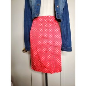 Ann Taylor Polka-dot pencil skirt